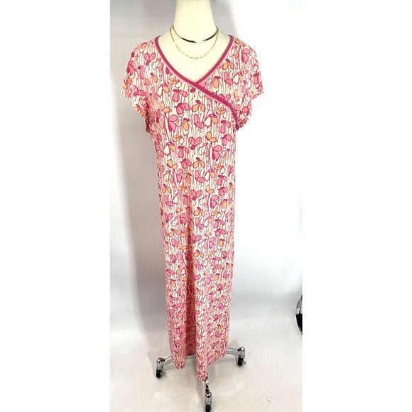 Garnet Hill Other - Garnet Hill Womens XL Night Gown Pajama's PJ'sCasual Butterfly Short Sleeve Pink